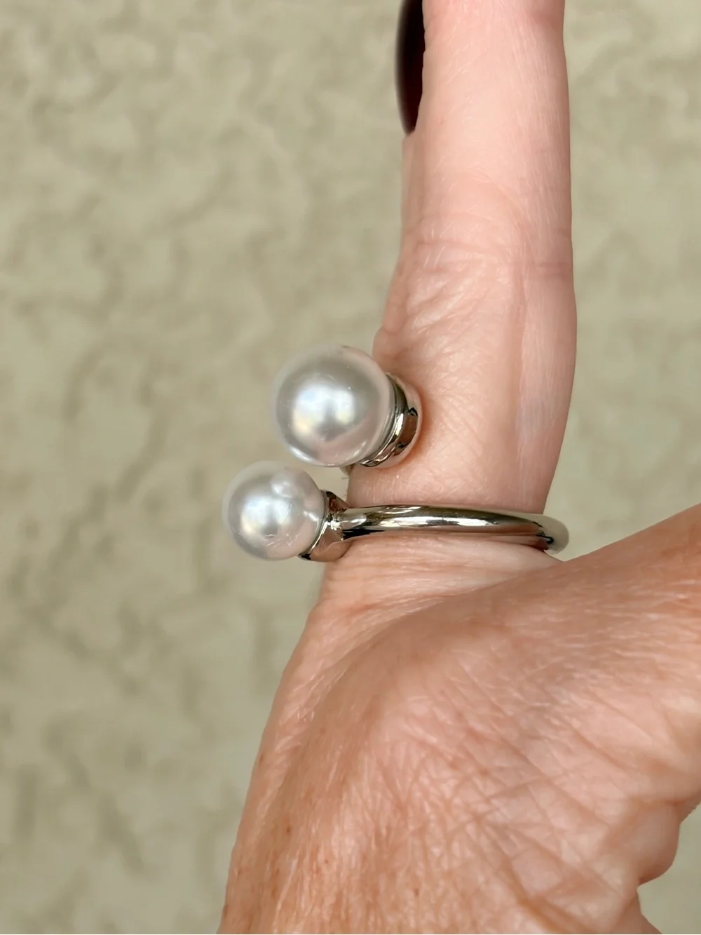 Classic Silver Pearl Open Ring
